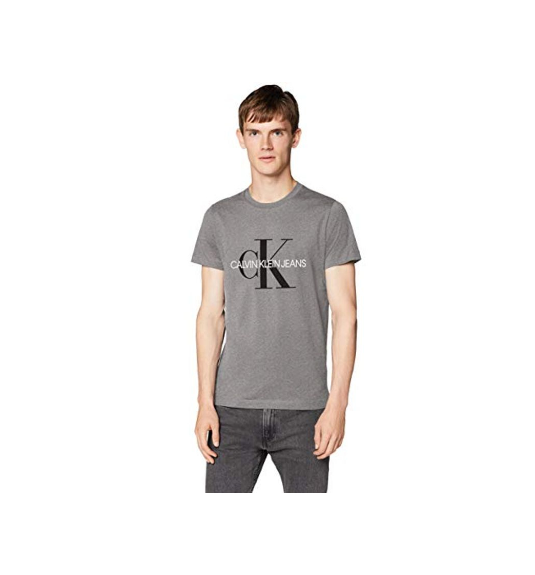 Social Calvin Klein Jeans Iconic Monogram SS Slim tee Camiseta, Gris