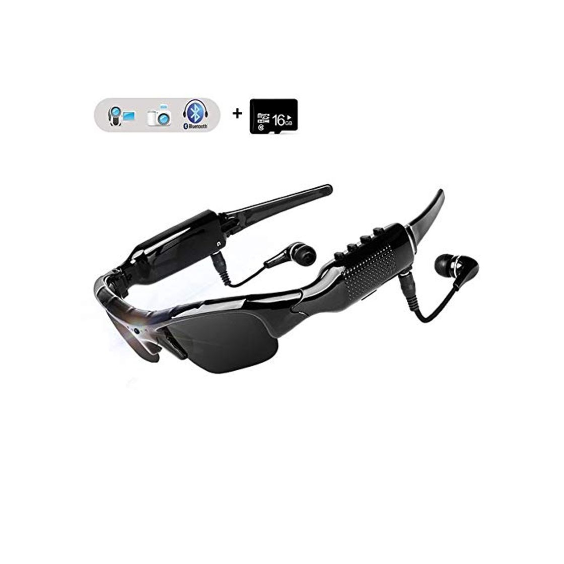 Products WOTUMEO Multifuncionales Gafas de Sol Bluetooth HD 1080P Cámara Mini DV Vídeo Manos Libres Gafas De Conducción Deportes Ciclismo Gafas De Sol Gafas Inteligentes con Tarjeta de Memoria de 8 GB