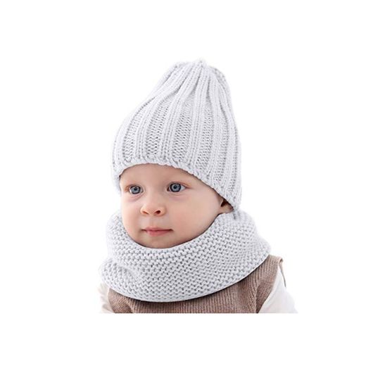 ROSEBEAR Conjunto de bufanda circular para bebés y niños, gorro de invierno