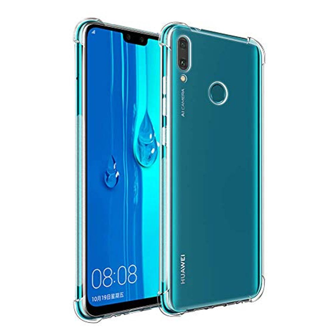 Productos ZhuoFan Coque Huawei Y9 2019 Cárcasa Silicona Transparente Diseño TPU Gel Antigolpes