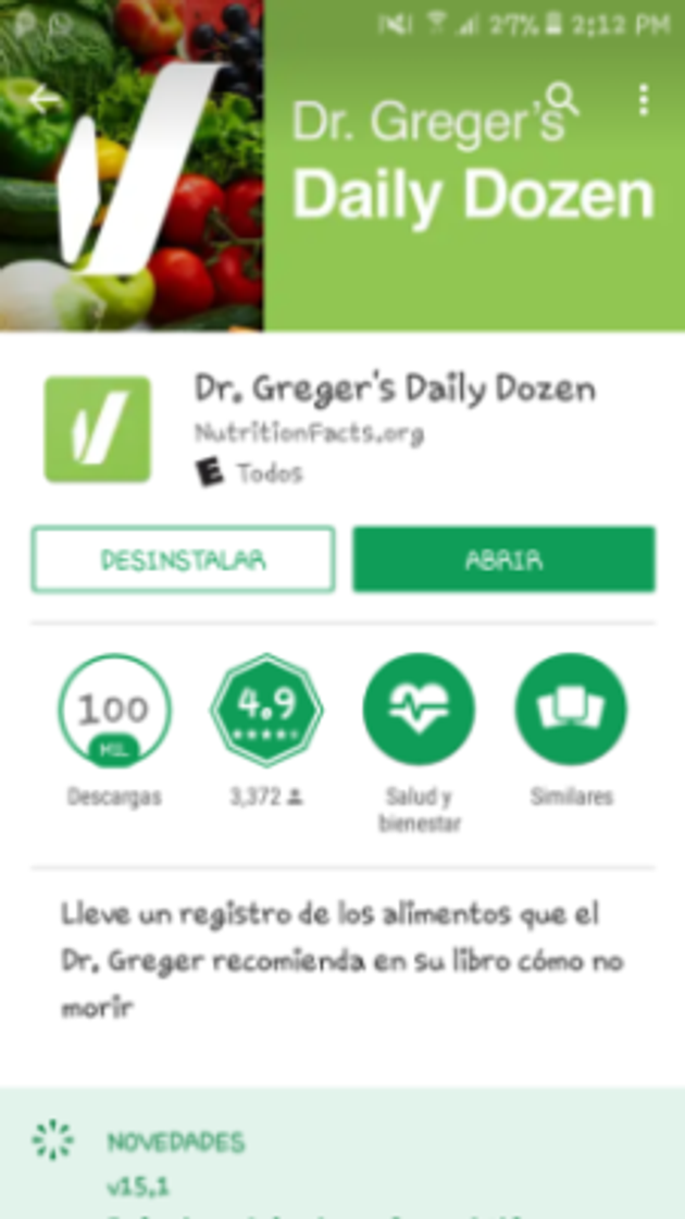 App App para veganos creada por el doctor Greger