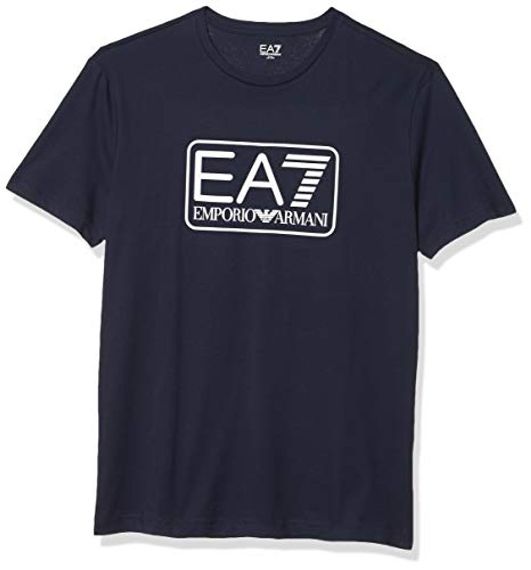 Moda Emporio Armani EA7 Hombre Camiseta BLU L