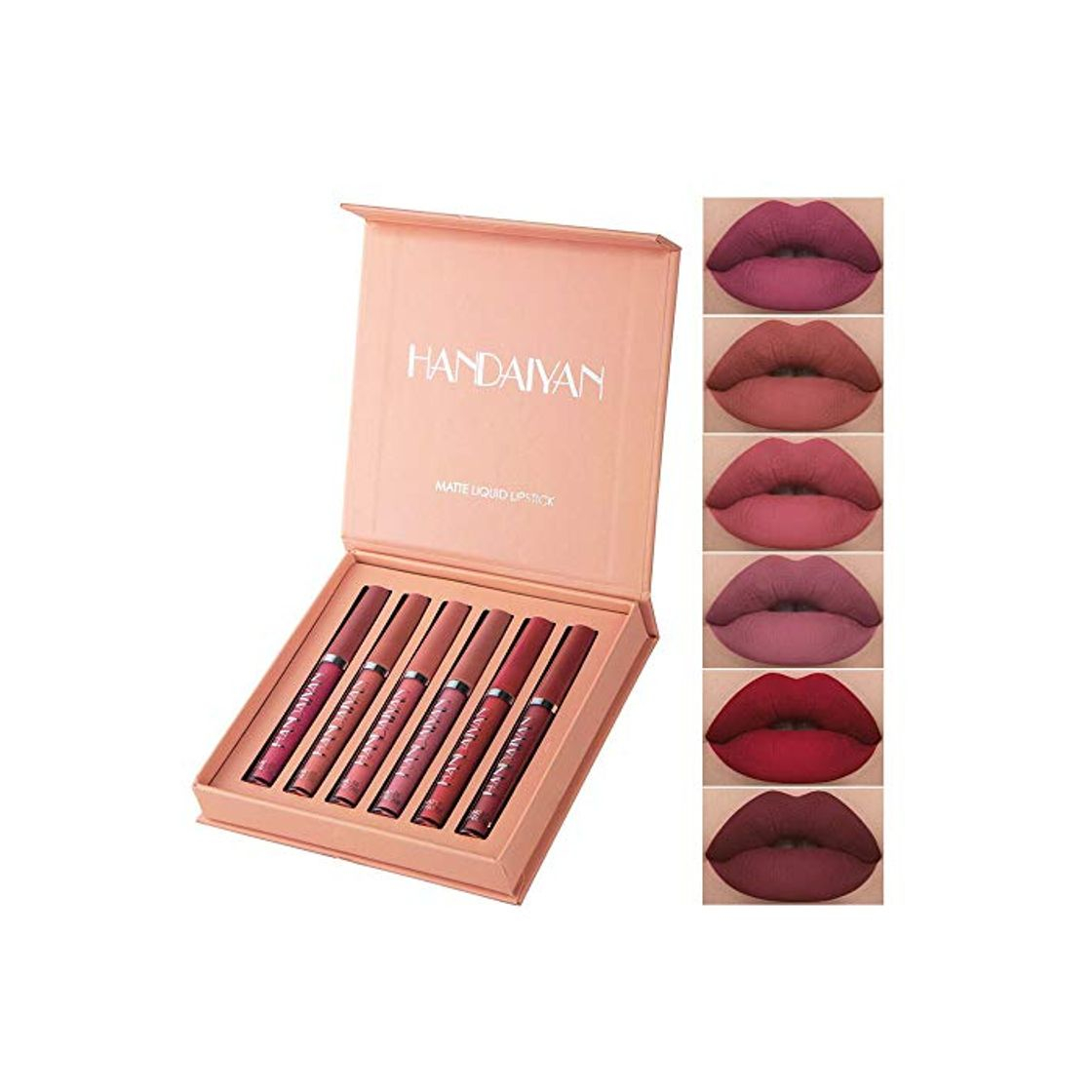 Social Juego de brillo de labios mate de 6 colores