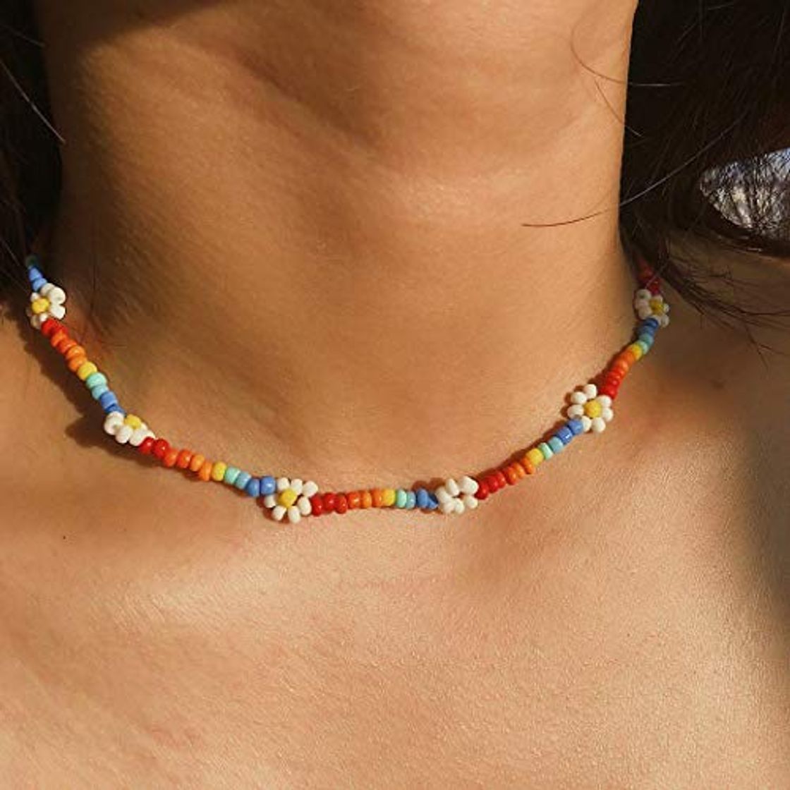 Social Jovono Boho Collares con cuentas de flores de colores para mujeres y niñas