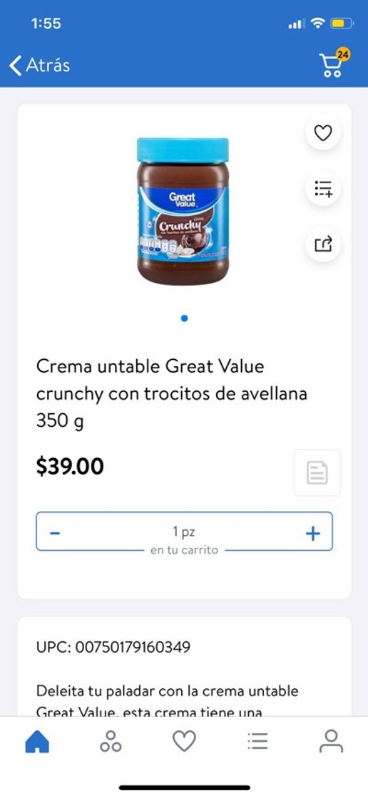 Productos Crema de avellana crunchy