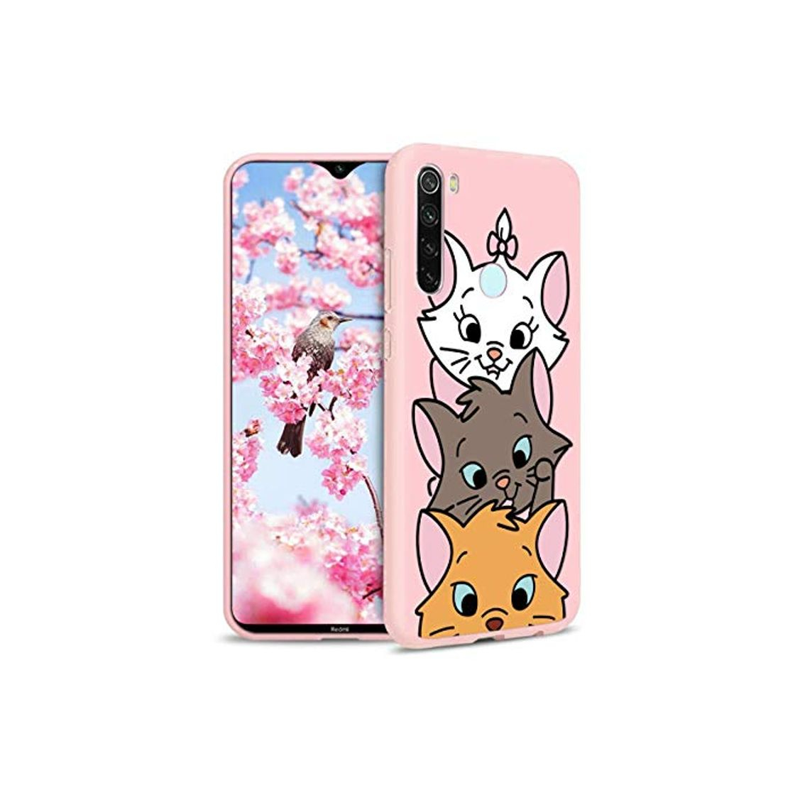 Producto Pnakqil Funda Xiaomi Redmi Note 8T Rosa Silicona con Dibujos Ultra Slim