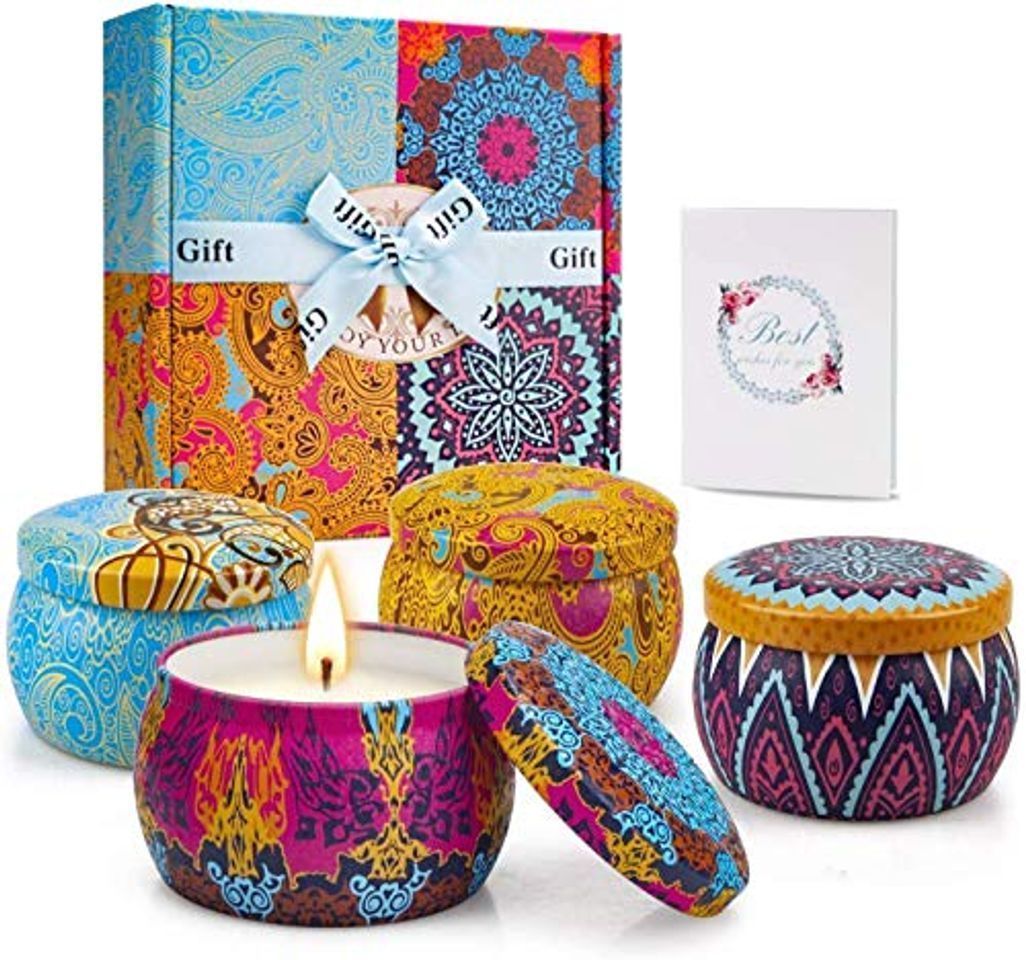Social TOFU [100% Natural Velas Aromaticas Juego de 4 Piezas Vela Perfumada 25-30