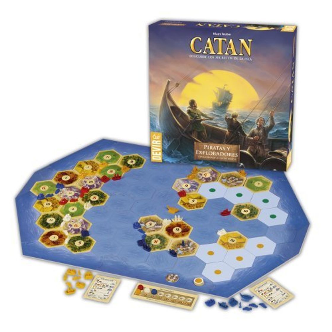 Social Devir- Catan-Piratas y Exploradores Juego de Mesa, Multicolor