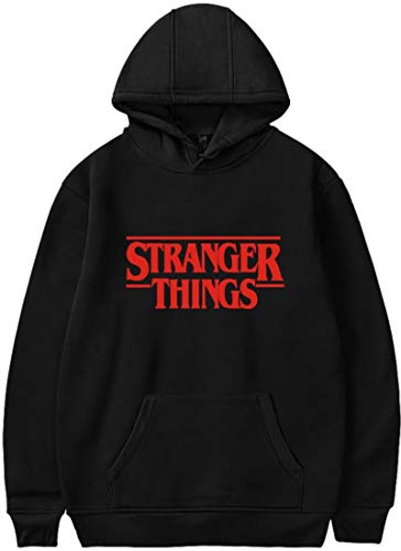 Social EMILYLE Color Puro Stranger Things Sudadera con Capucha Letra Roja Demogorgon Days