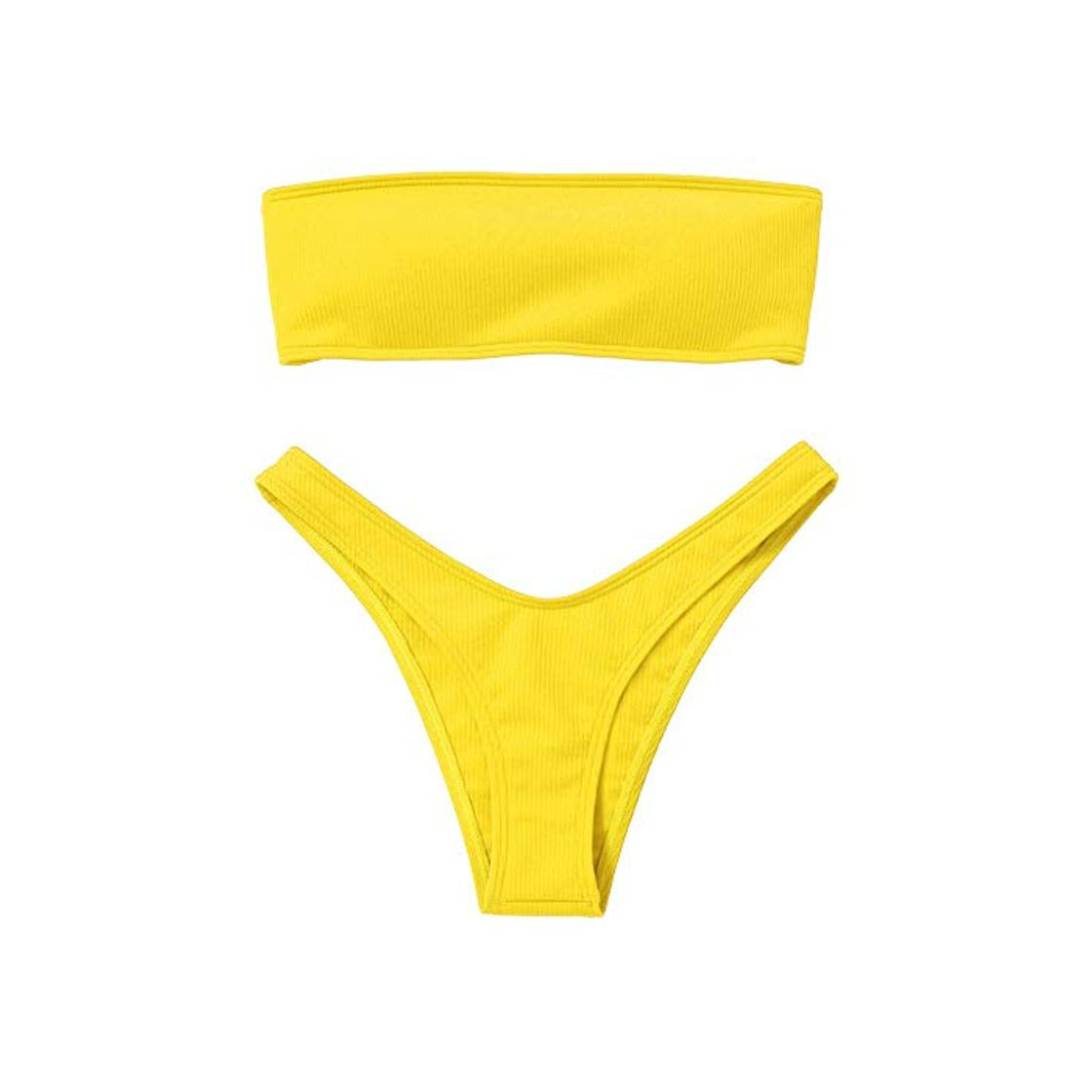 Social UMIPUBO Traje de Baño Mujer Bikini Bandeau Bañadores con Relleno Lazada en la Espalda Color Liso Talle Alto Conjunto de Color Sólido Ropa de Baño