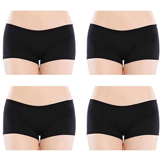 Closecret Lencería para Mujer Paquete de 6 Comfort Soft Boyshorts Bragas de