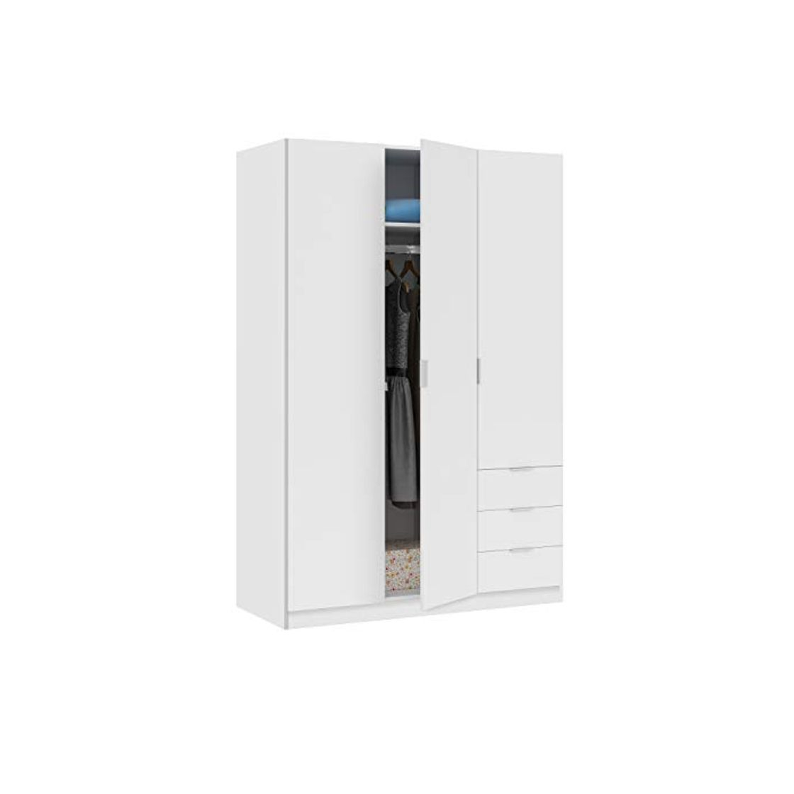 Social Habitdesign LCX323O - Armario ropero de Tres Puertas y Tres cajones