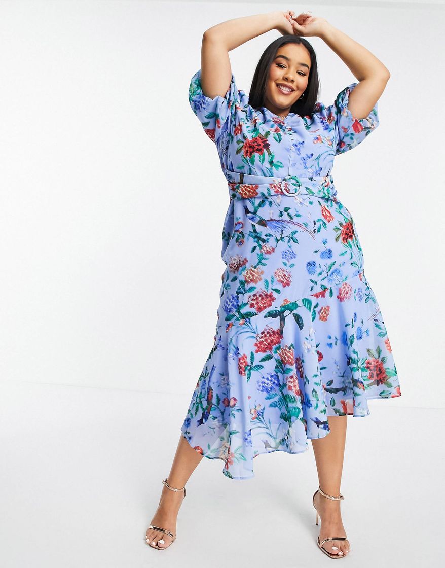 Social Vestido Curve asimétrico floral