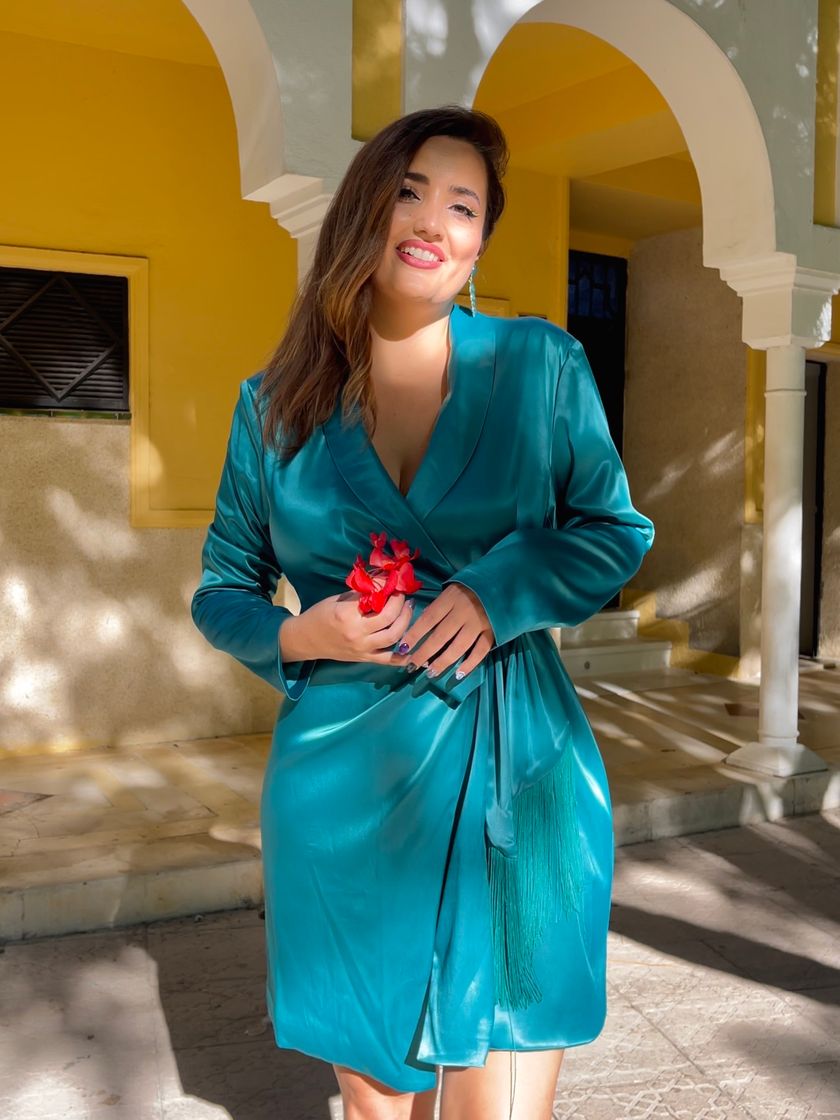 Social Vestido blazer aguamarina