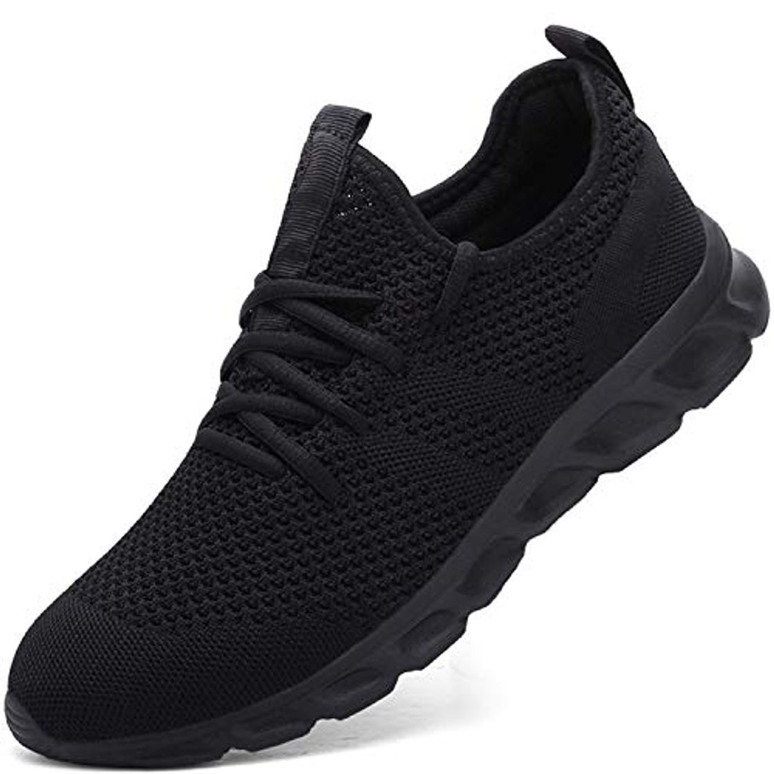 Social Zapatillas de Running para Hombre Casual Tenis Asfalto Zapatos Deporte Fitness Gym Correr Gimnasio Deportives Transpirables Seguridad Atlético Trekking Bambas Plataform Sneakers Negro 41 EU