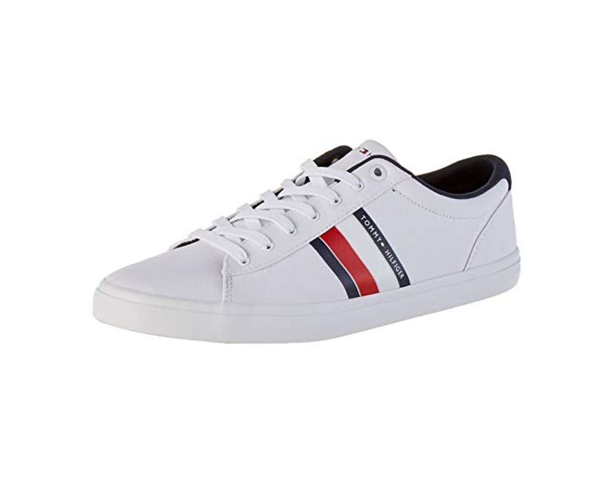Social Tommy Hilfiger Essential Stripes Detail Sneaker, Zapatillas para Hombre, Blanco