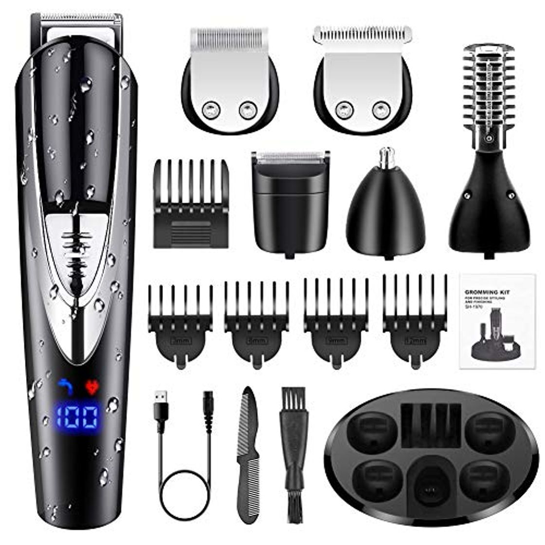 Social NWOUIIAY Cortapelos Hombre 10en1 Multifuncional Máquina de Cortar Pelo Impermeable Afeitadora Eléctrico para Hombres Cortapelos Nariz y Oreja Carga Rápida para Pelo Nariz Oreja Ceja Barba Vello