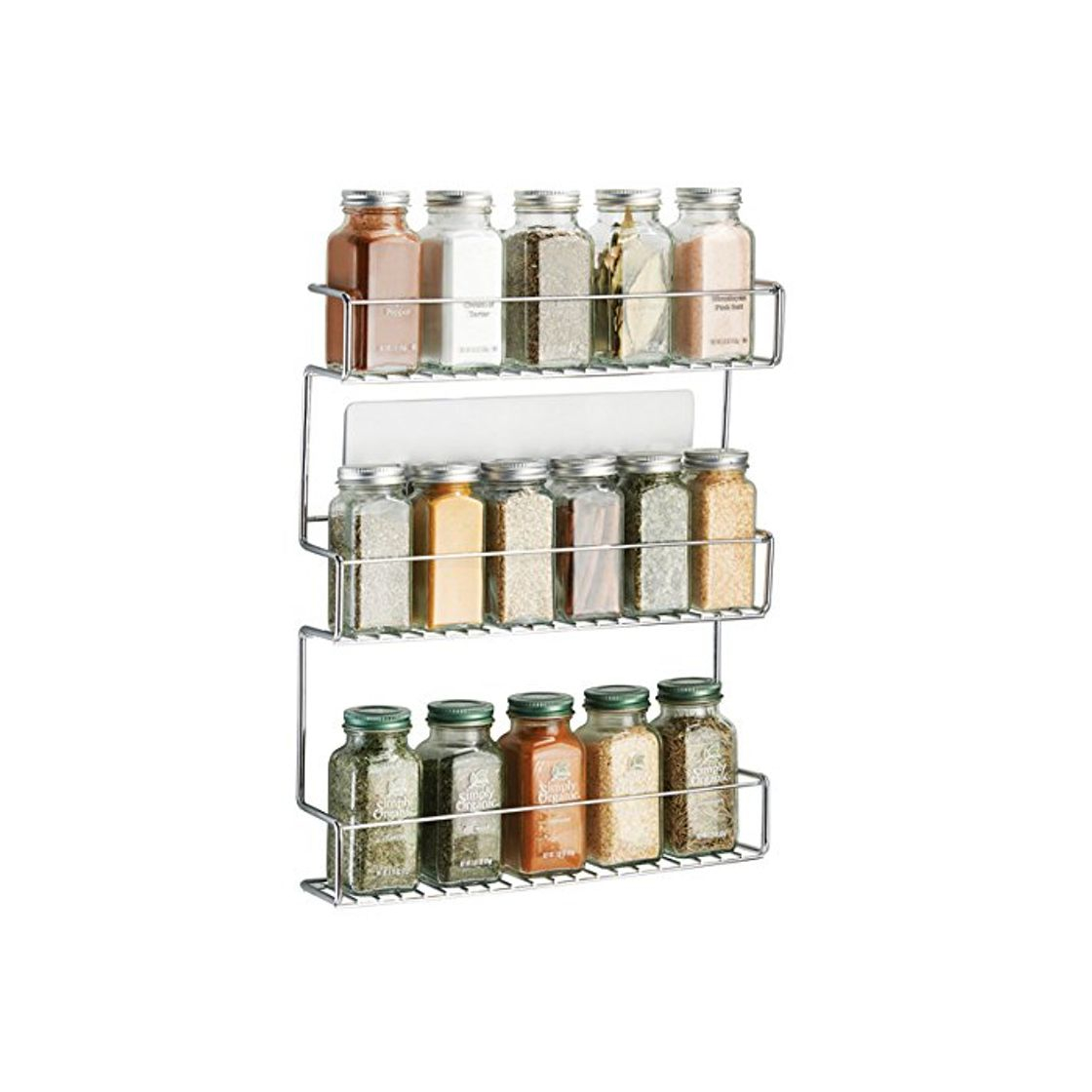 Social mDesign Especiero de cocina autoadhesivo AFFIXX – Estanterías metálicas para especias con