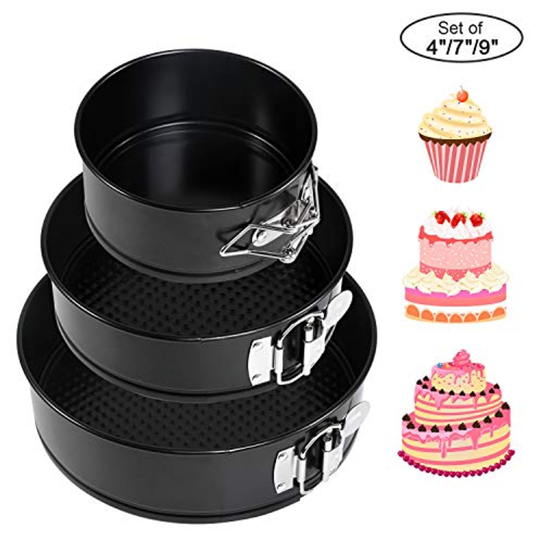 Social Ballery Molde de Horno Desmontable, 3 Piezas Moldes para Pasteles Pastel Antiadherente