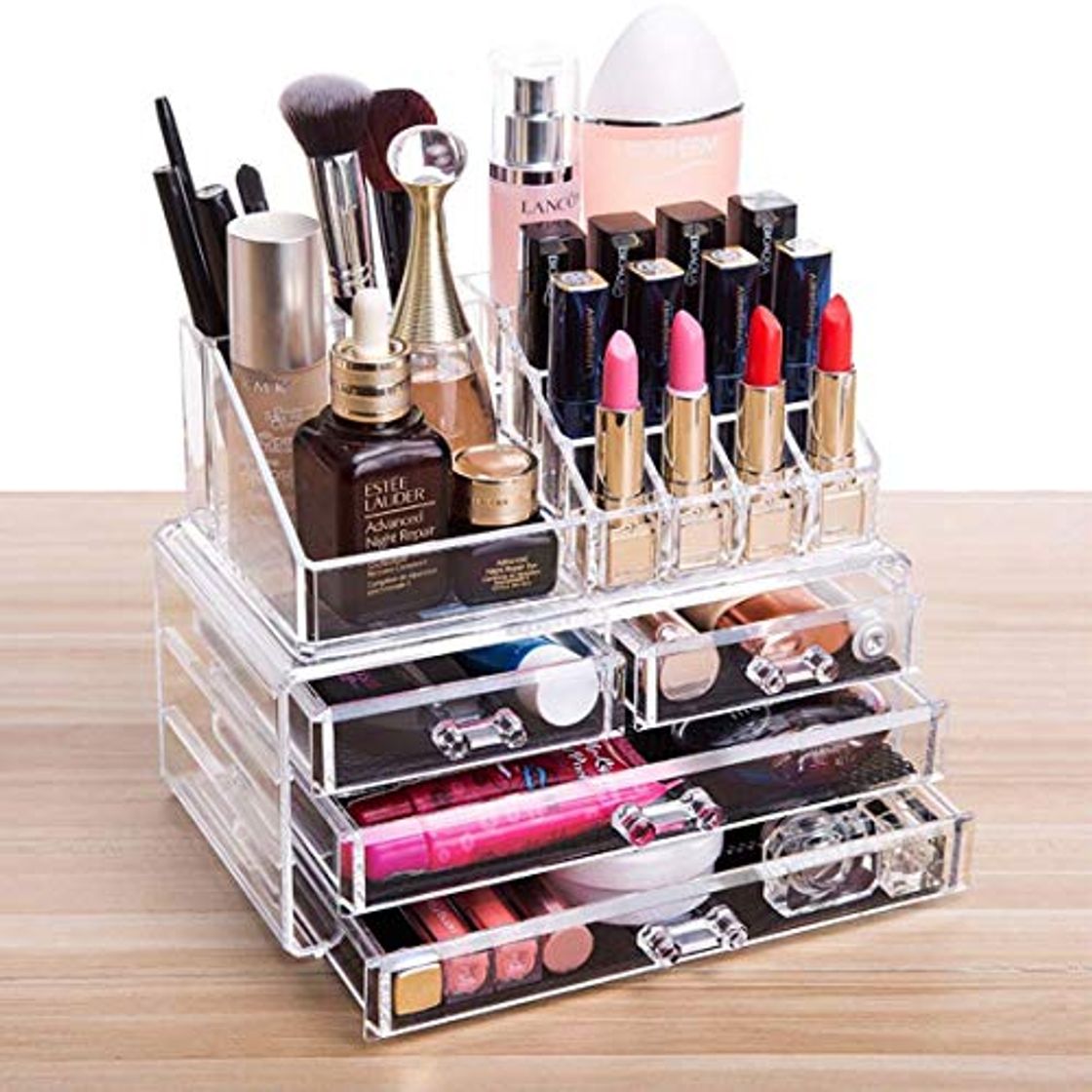 Moda FOBUY Caja acrílica Estante de maquillajes Maquillaje Cosméticos Joyería Organizador