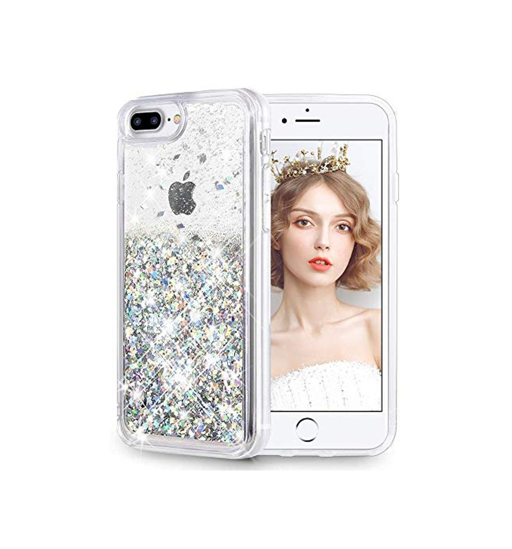 Products wlooo Funda iPhone 8 Plus, Glitter Silicona Liquid Case Bling Sparkly Cute