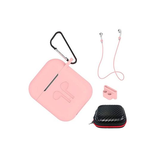 AICEK Funda Compatible para AirPods Silicona Carcasa para Apple AirPods 1 &