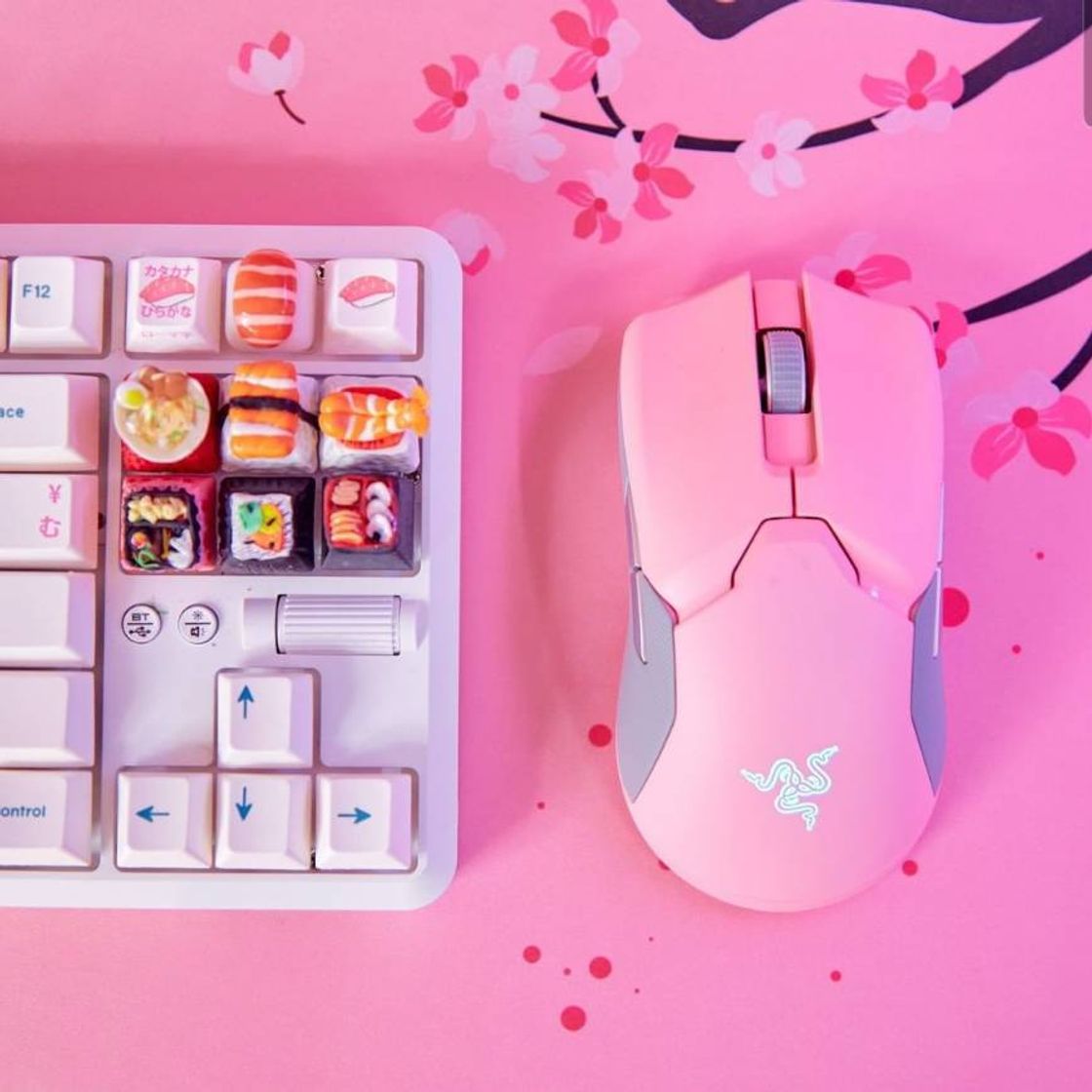 Fashion Conjunto mouse e teclado Sushi 🍣