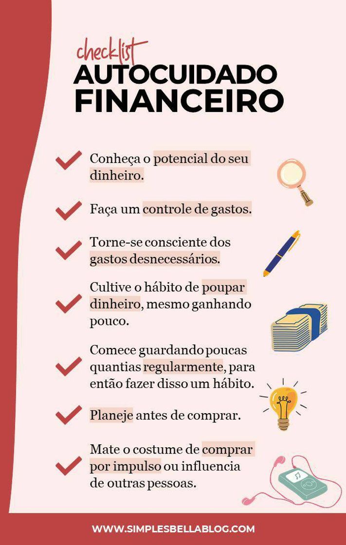 Moda Checklist do Autocuidado Financeiro