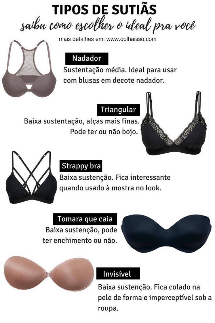 Fashion Tipos de sutiãs 👙