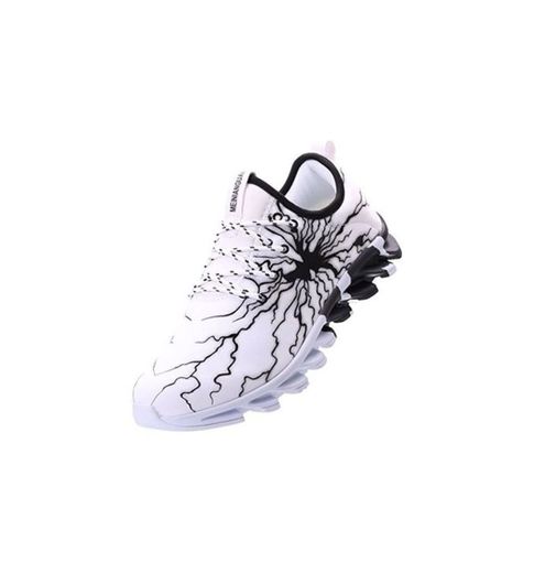 BRONAX Zapatos para Correr en Montaña y Asfalto Aire Libre y Deportes Zapatillas de Running Padel para Hombre Blanco Negro 39