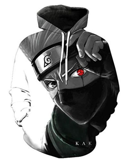 Sudaderas Naruto Hombres Kakashi Sudadera con Capucha Niño 3D Anime Unisex Mujer