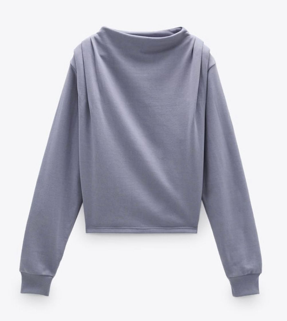 Fashion ZARA Sweatshirt com pregas 