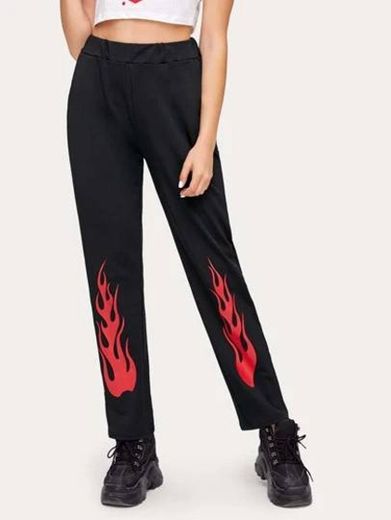 Pantalones estampado fuego