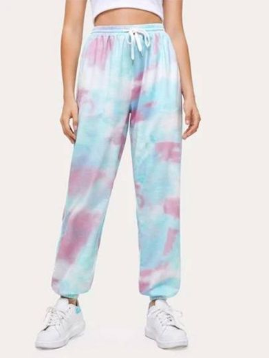 Joggers tie dye azul cielo