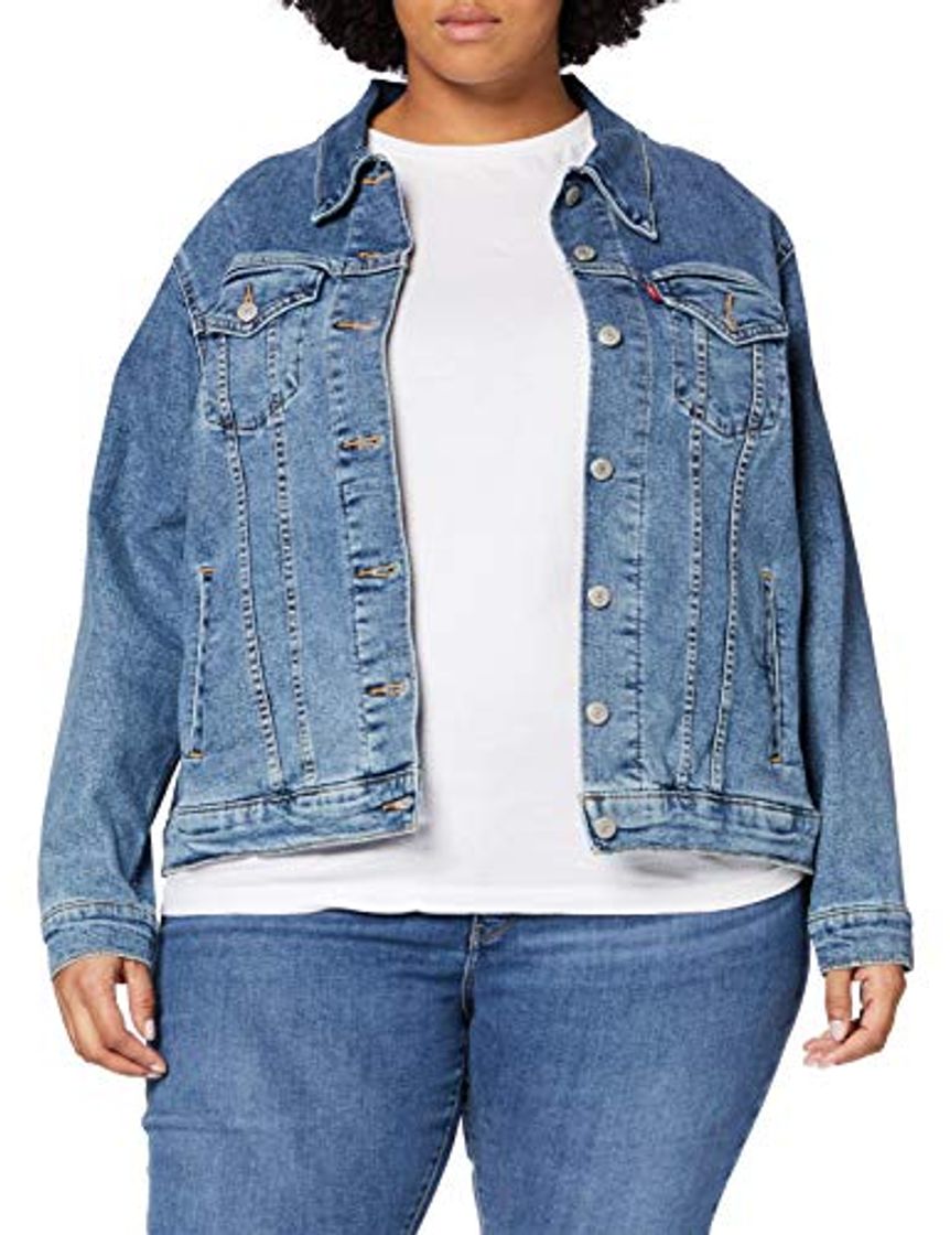 Moda Levi's Plus Size Pl Ex-Boyfriend Trucker Chaqueta Vaquera, Azul