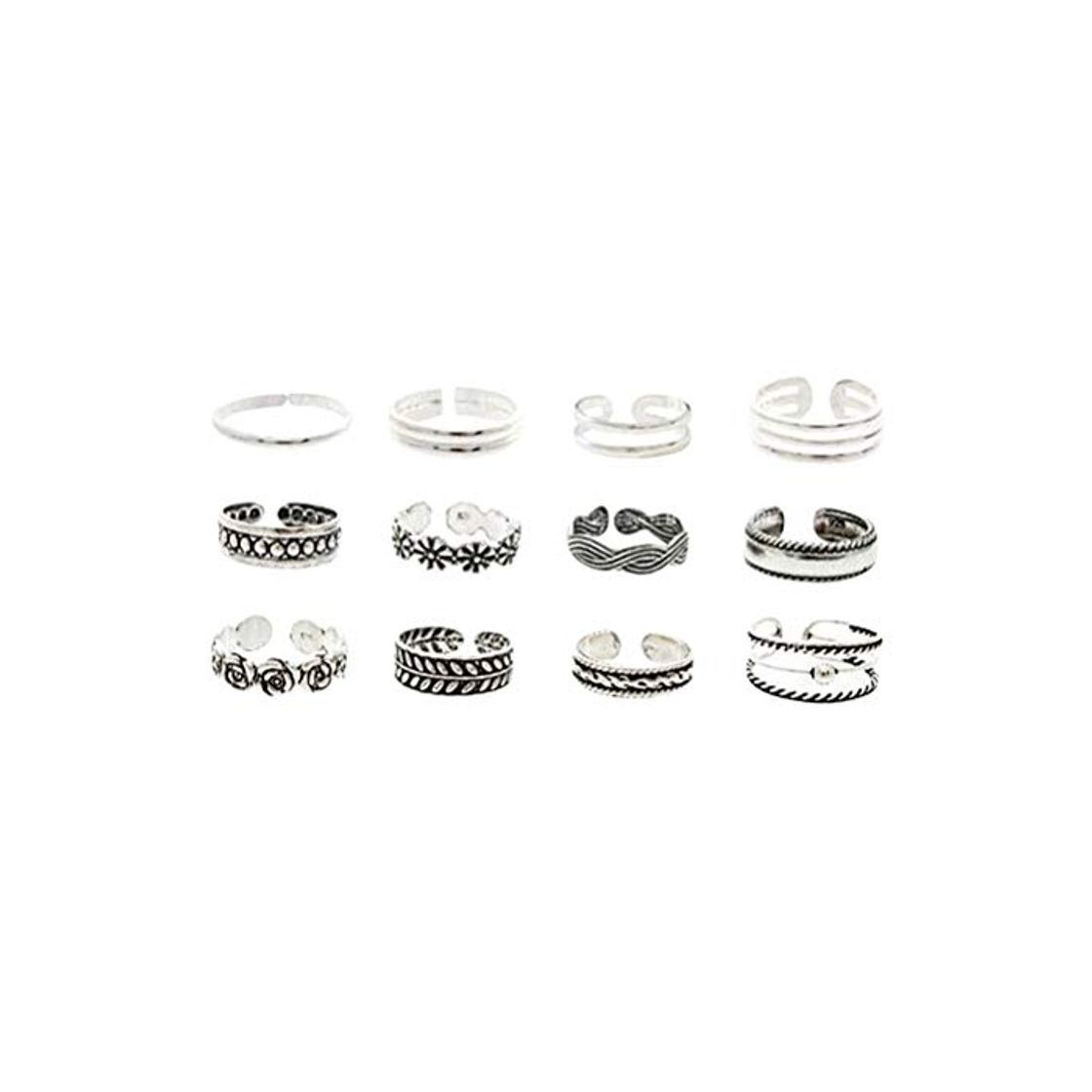 Social FENICAL 12PCS Unisex Anillos de pie Moda Folk-Custom Aleación Chapado geométrico Seaside