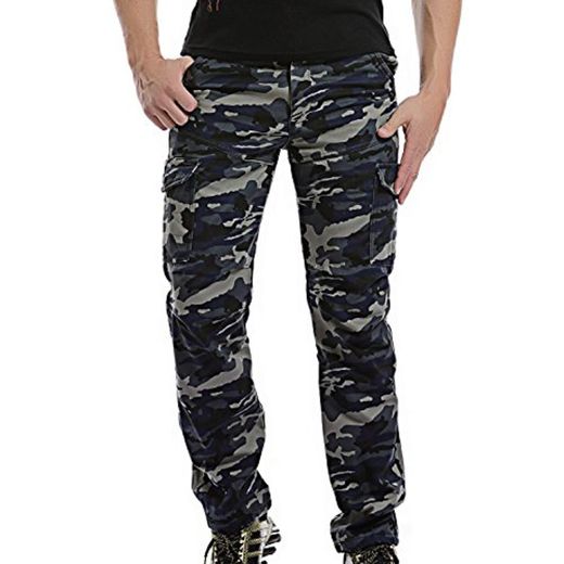 AYG Calientan los pantalones de lana polar pantalones cargo Camo Espesar para