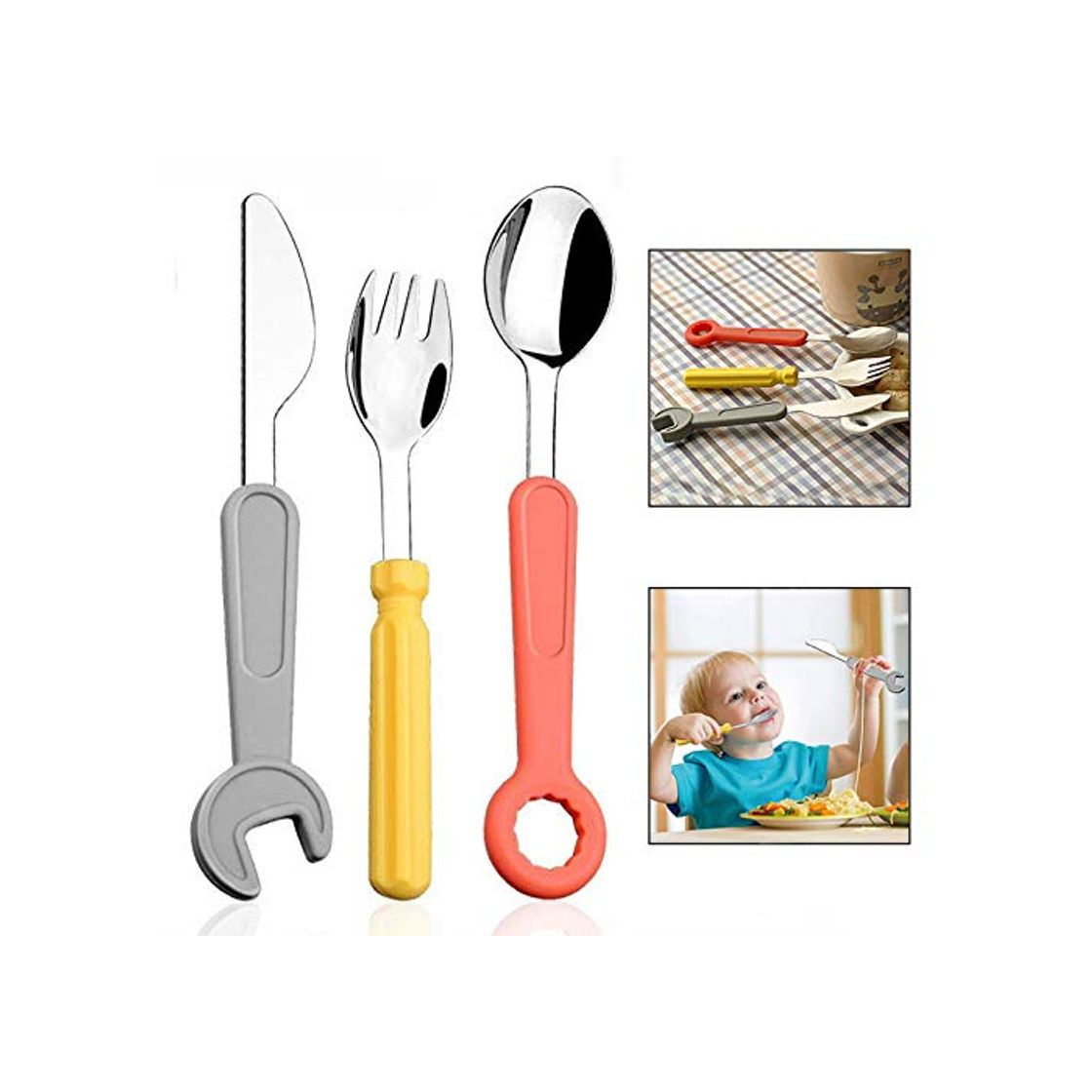 Product LHKJ Set de Cubiertos Infantiles con Cuchillo