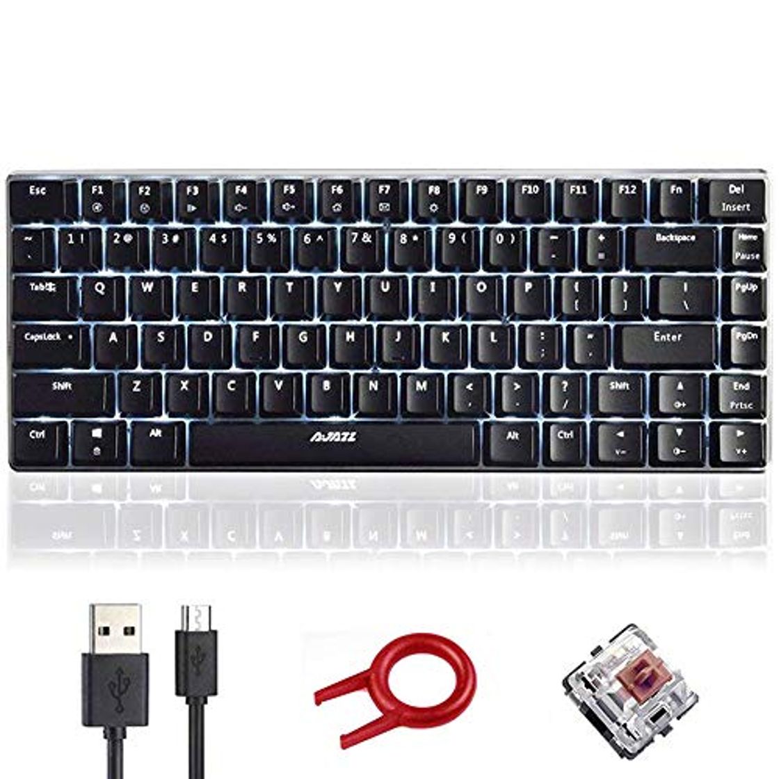 Product Teclado mecánico, AK33 Teclado mecánico para juegos con cable USB retroiluminado con