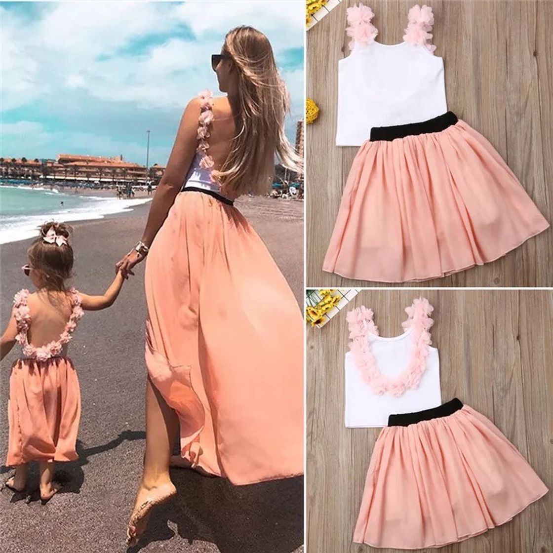 Moda MADRE E hija Vestido 👗 Tutu sin Espalda❤️