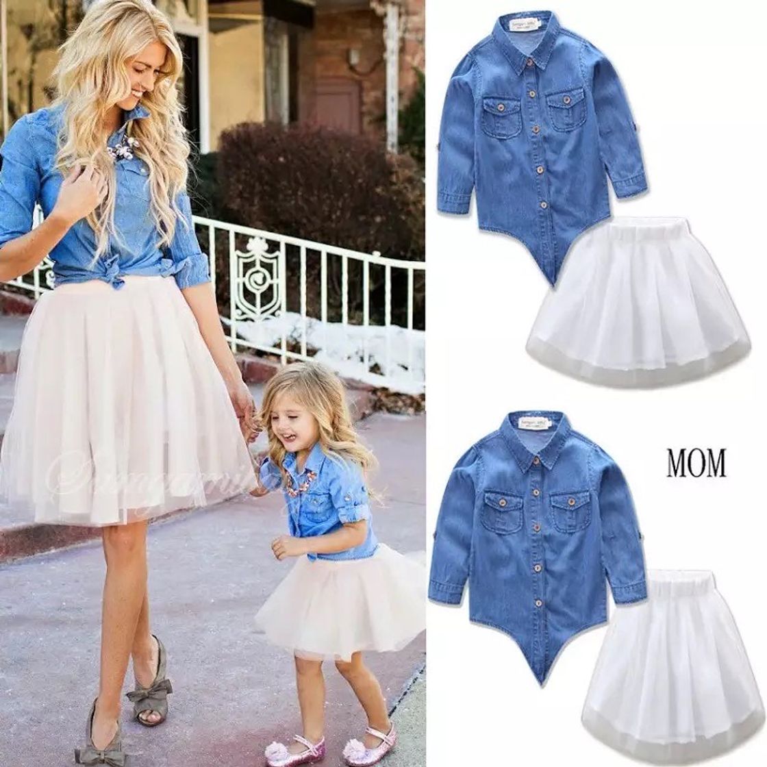 Moda MADRE E Hija Vestido 👗 Estilo Vaquero