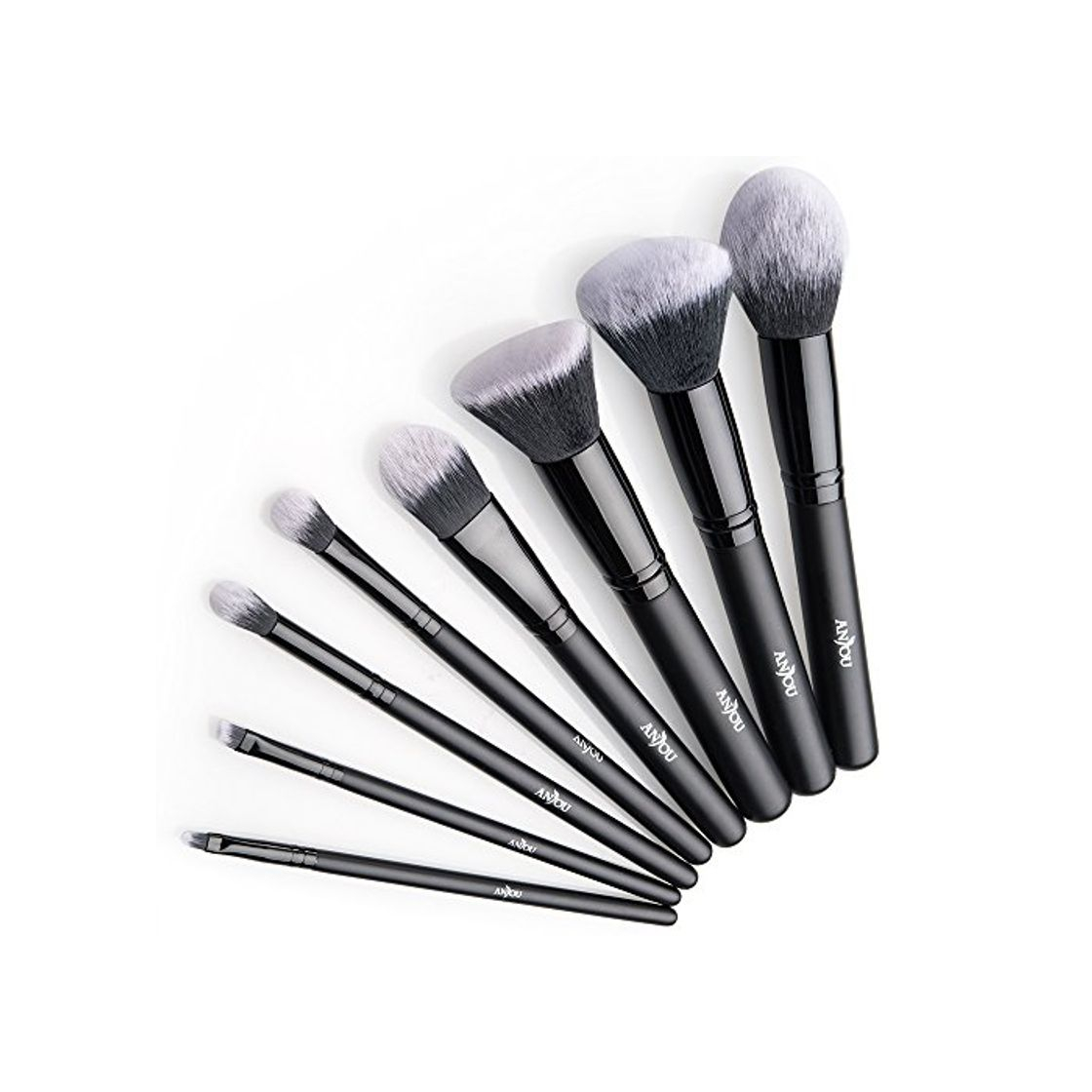 Social Kit de Brochas Maquillaje 8 Piezas Anjou Cerdas de Fibra Sintética Suave