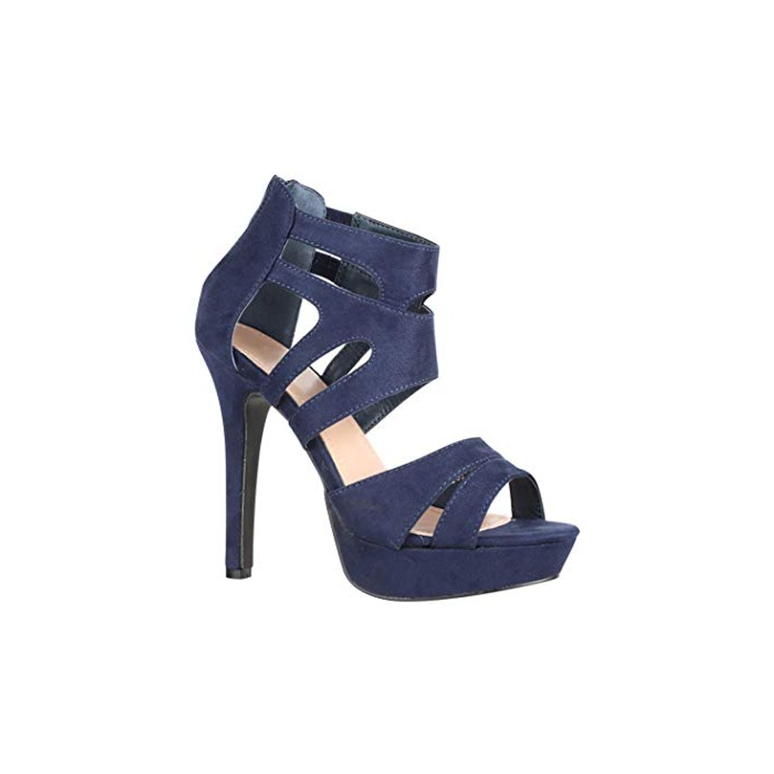 Social Elara Zapato de Tacón Alto Abierto Stilettos Chunkyrayan LL85 Navy-36