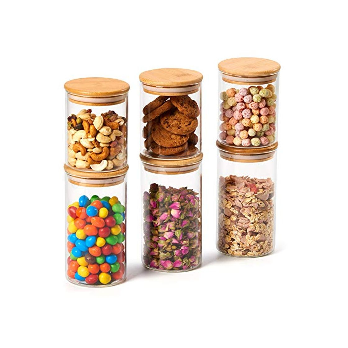 Social EZOWare 6 Pcs Tarros de Almacenamiento Recipientes Organizador con Tapa Hermético de