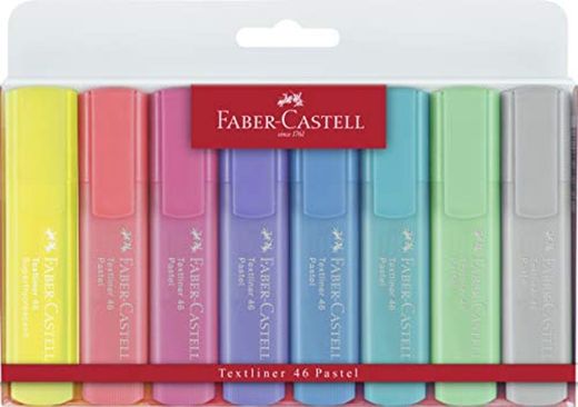 Faber-Castell 154681 - Estuche con 8 marcadores fluorescentes tonos pastel y 2