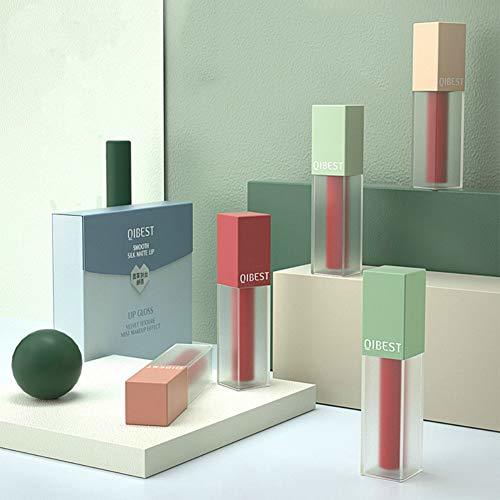 Social QIBEST 5 colores mate líquido lápiz labial conjunto antiadherente taza impermeable brillo