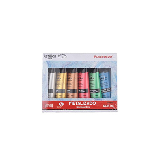 Plascolor PP184 - Pack de 6 tubos de pintura acrílica