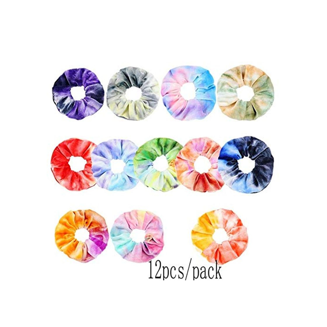 Moda JINMENHUO 12pcs Tie Dye Scrunchie Hair Accessories For Women Girls Headbands Elastic