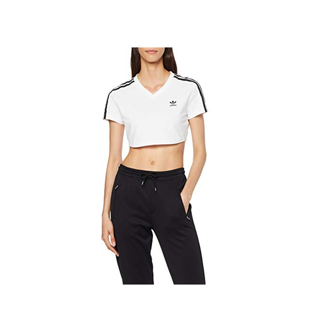 Social adidas Cropped tee Camiseta, Mujer, Blanco