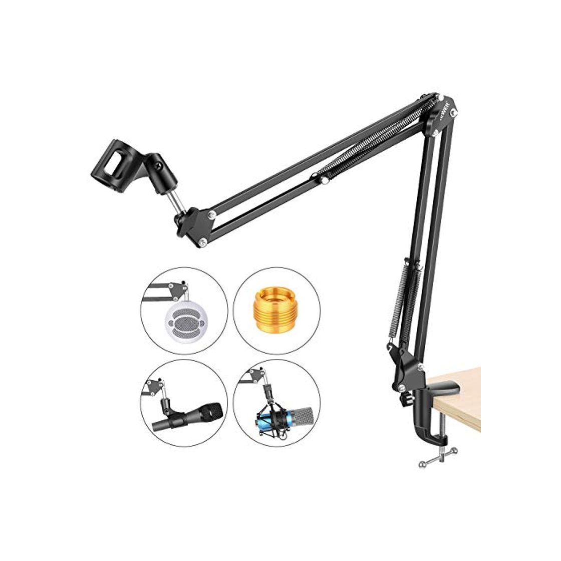 Electrónica Neewer - Soporte de Brazo de Tijera Ajustable para Micrófono